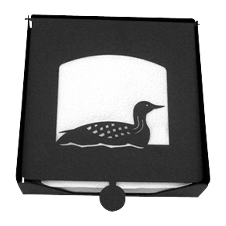 Loon Metal Flat Napkin Holder with Lid