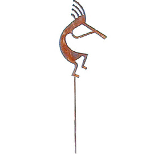 Kokopelli Rusted Metal Garden Stake Outdoor Decor Lawn & Garden