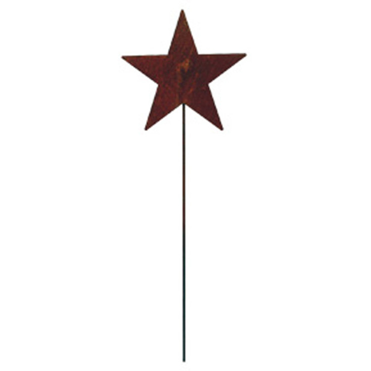 Star Rusted Metal Garden Stake