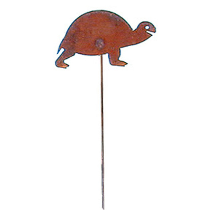 Turtle Rusted Metal Garden Stake