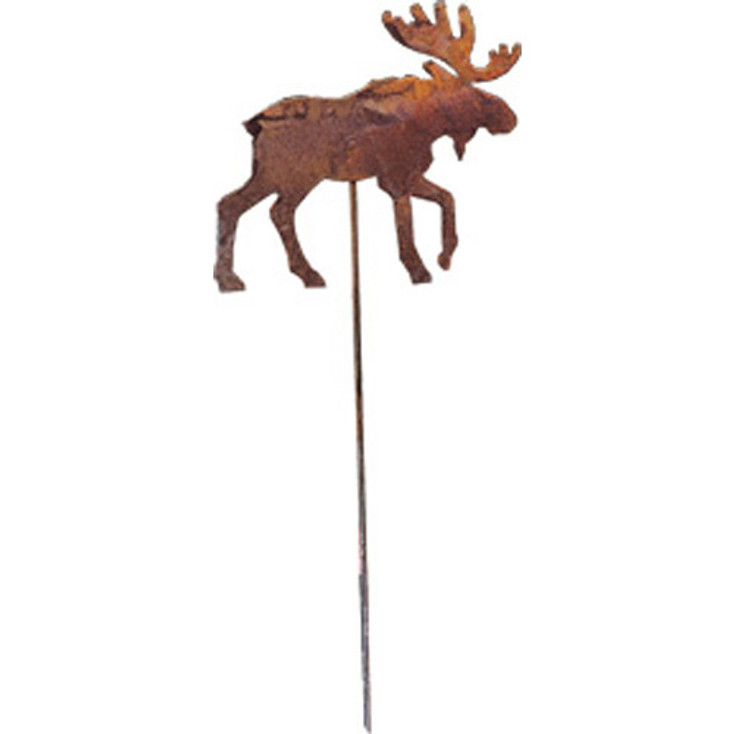 Moose Rusted Metal Garden Stake