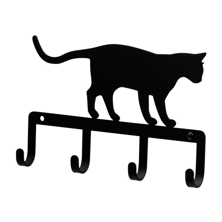 Cat at Play Black Metal Key Rack