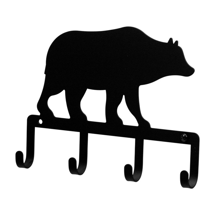 Bear Black Metal Key Rack