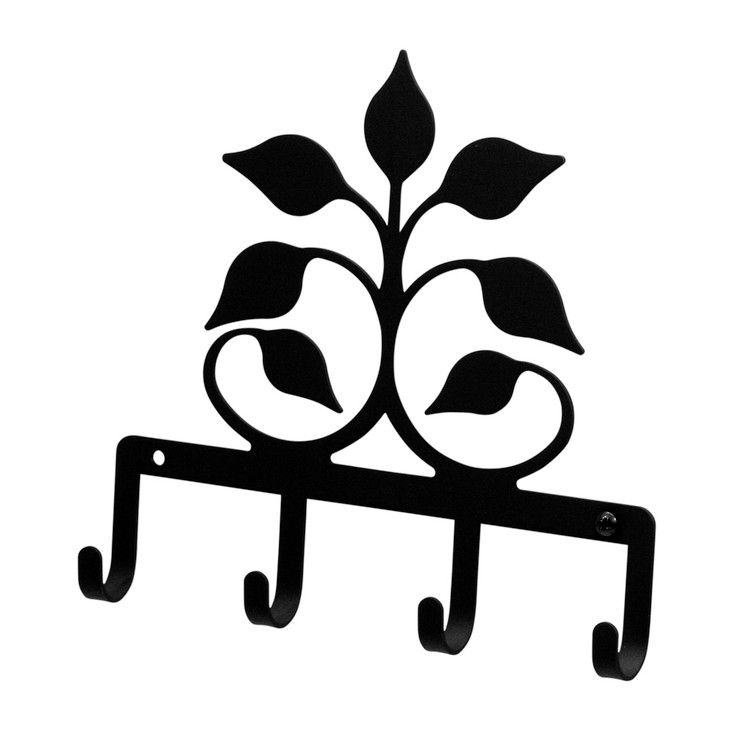 Leaf Fan Black Metal Key Rack
