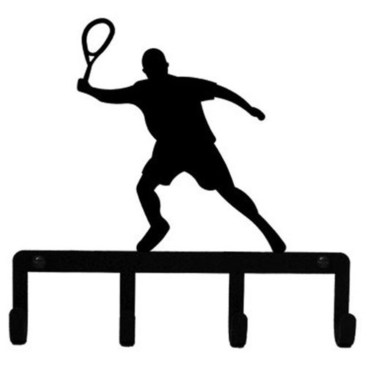 Tennis Player Black Metal Key Rack