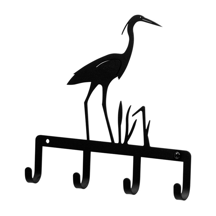 Blue Heron Black Metal Key Rack