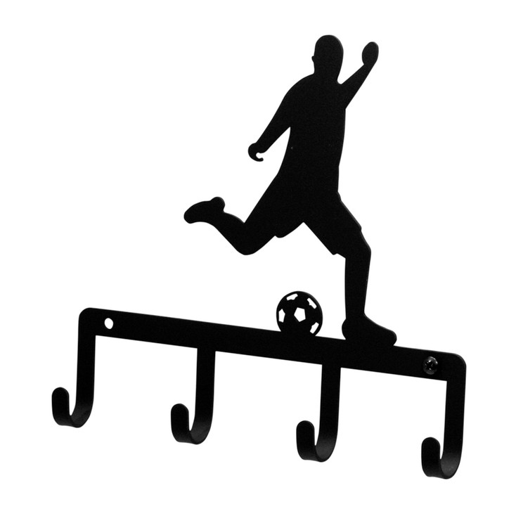 Soccer Player Black Metal Key Rack