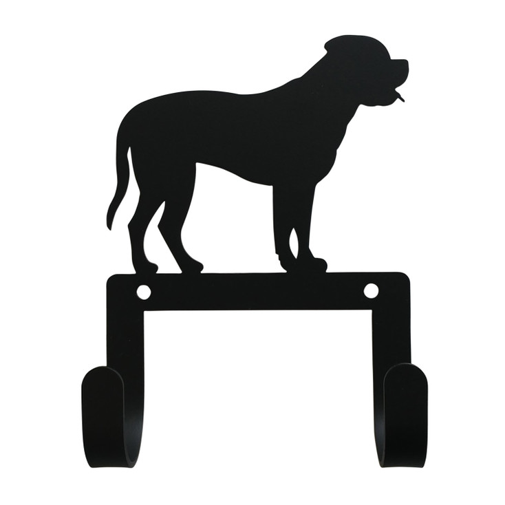 English Mastiff Dog Leash and Collar Double Metal Wall Hook