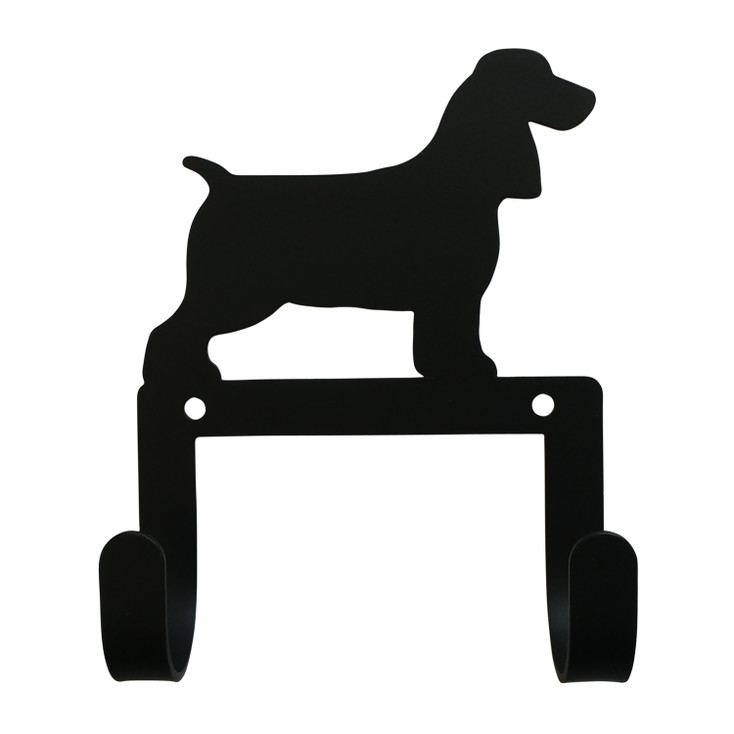 Spaniel Dog Leash and Collar Double Metal Wall Hook