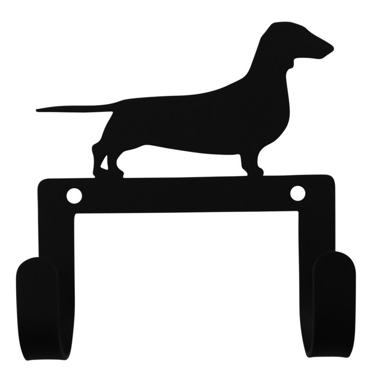 Dachshund Dog Leash and Collar Double Metal Wall Hook