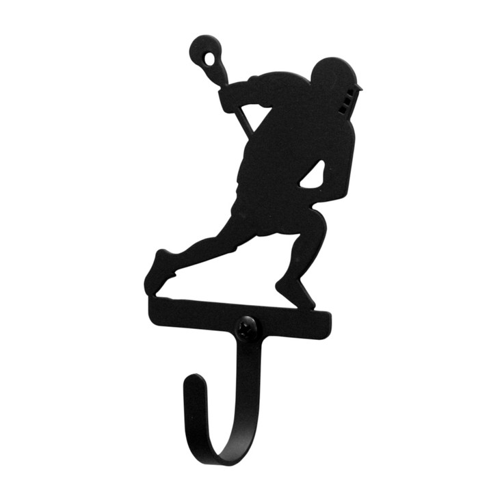 Lacrosse Player Small Metal Wall Hook