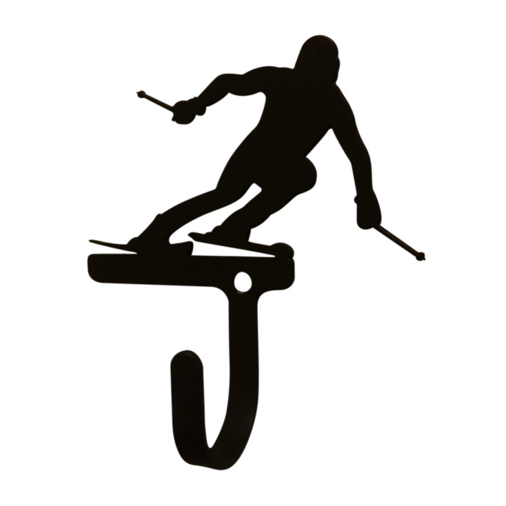 Skier Small Metal Wall Hook