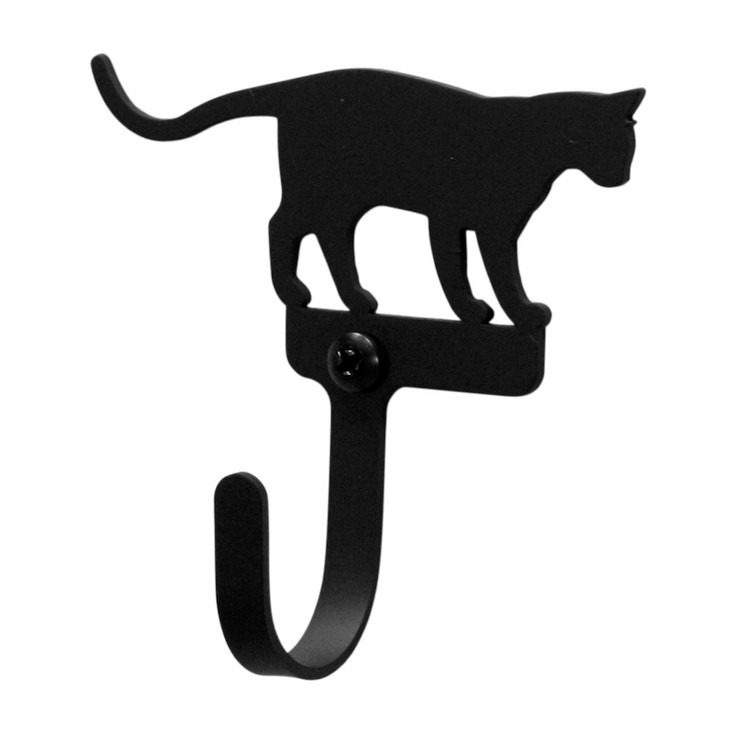 Cat at Play Small Metal Wall Hook