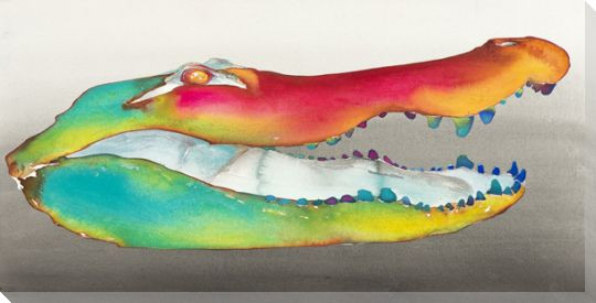 Gator Grin 1 Wrapped Canvas Giclee Print Wall Art