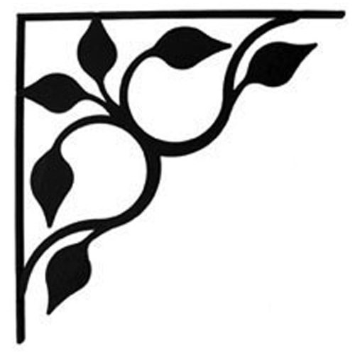 Leaf Fan Small Black Metal Shelf Brackets