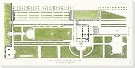 Villa Mattel Plan Wrapped Canvas Giclee Art Print Wall Art