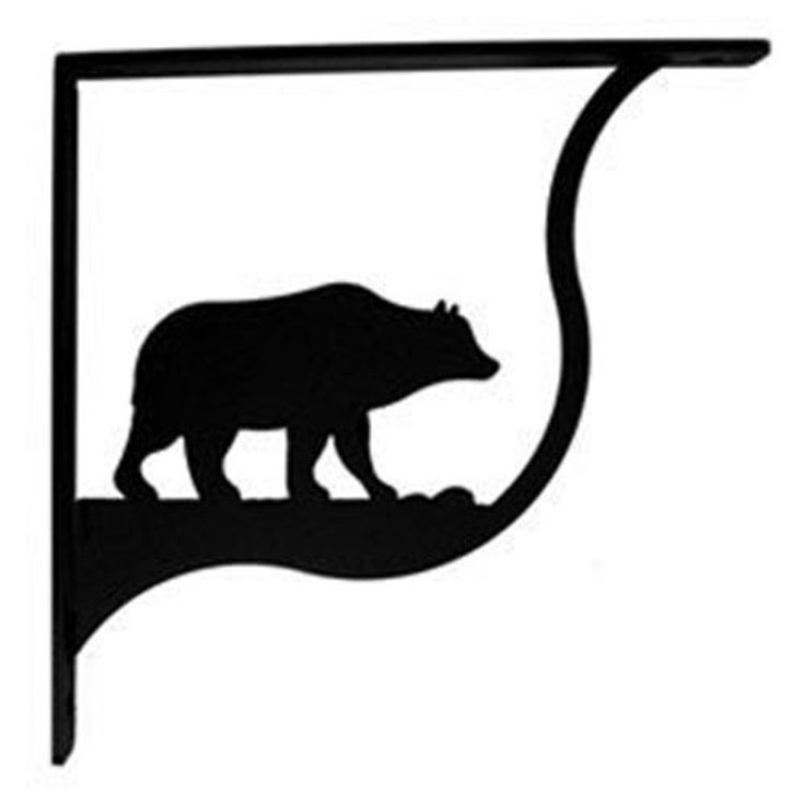 Bear Medium Black Metal Shelf Brackets