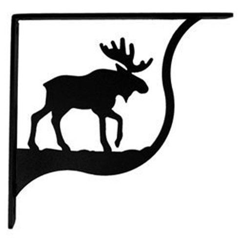 Moose Large Black Metal Shelf Brackets