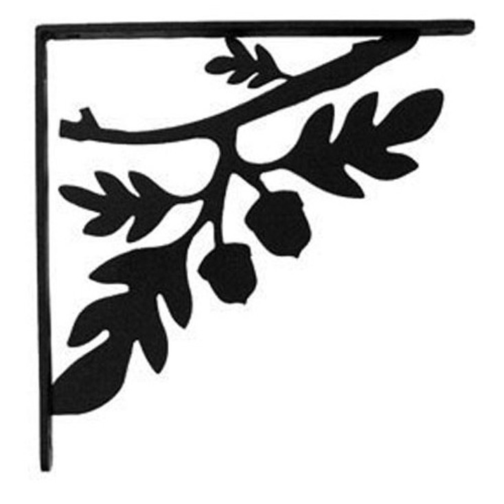 Acorn Large Black Metal Shelf Brackets