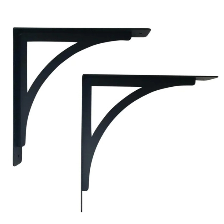 Plain Large Extra Heavy Black Metal Shelf Brackets