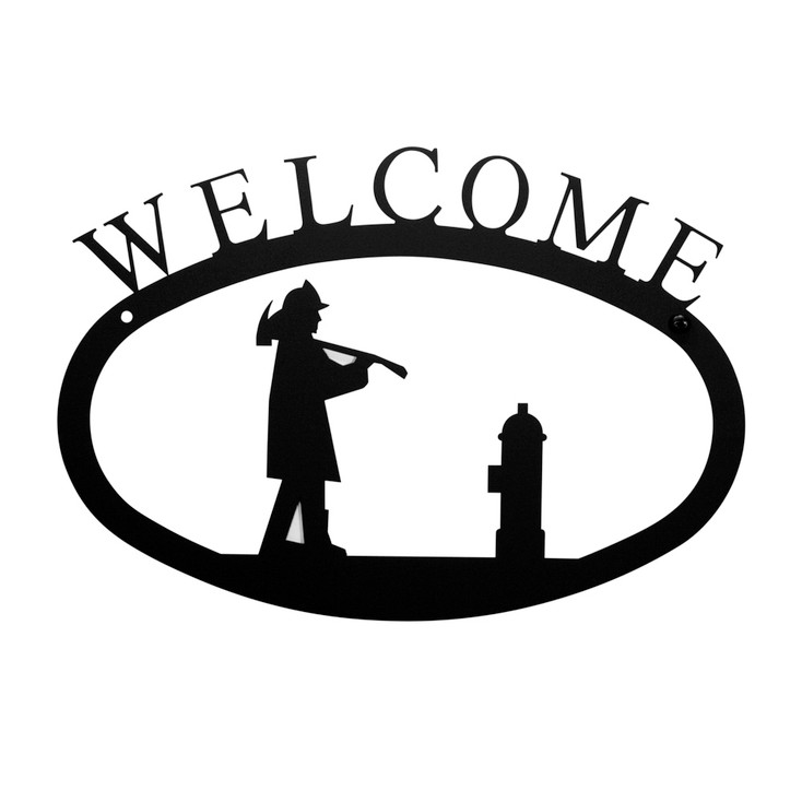 Fireman Metal Welcome Sign - Small