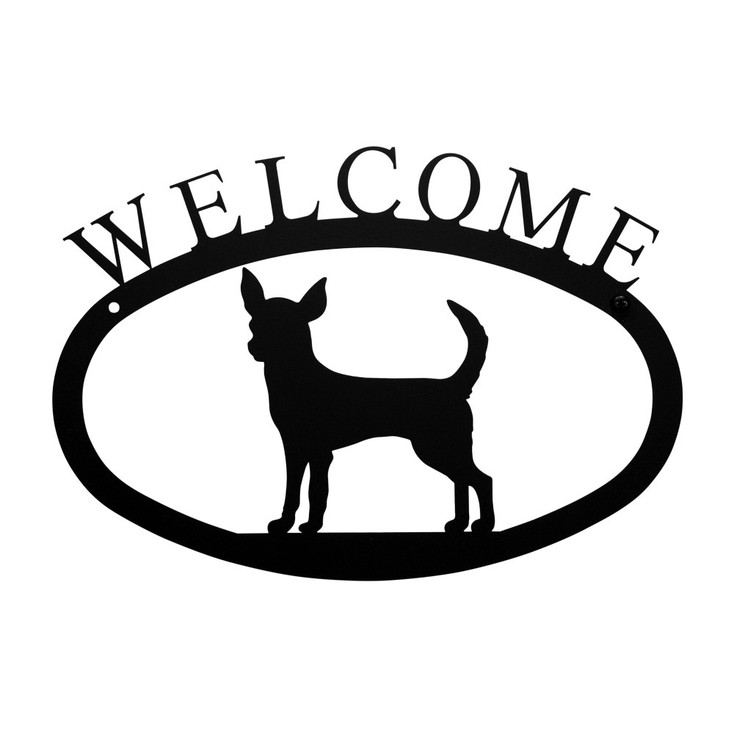 Chihuahua Dog Metal Welcome Sign - Small