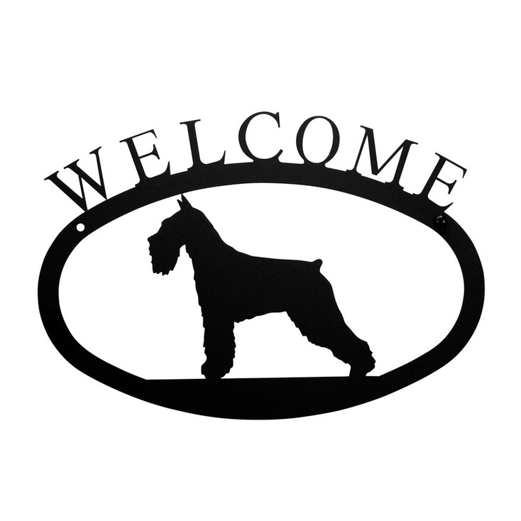 Schnauzer Dog Metal Welcome Sign - Small