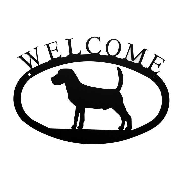 Beagle Dog Metal Welcome Sign - Small