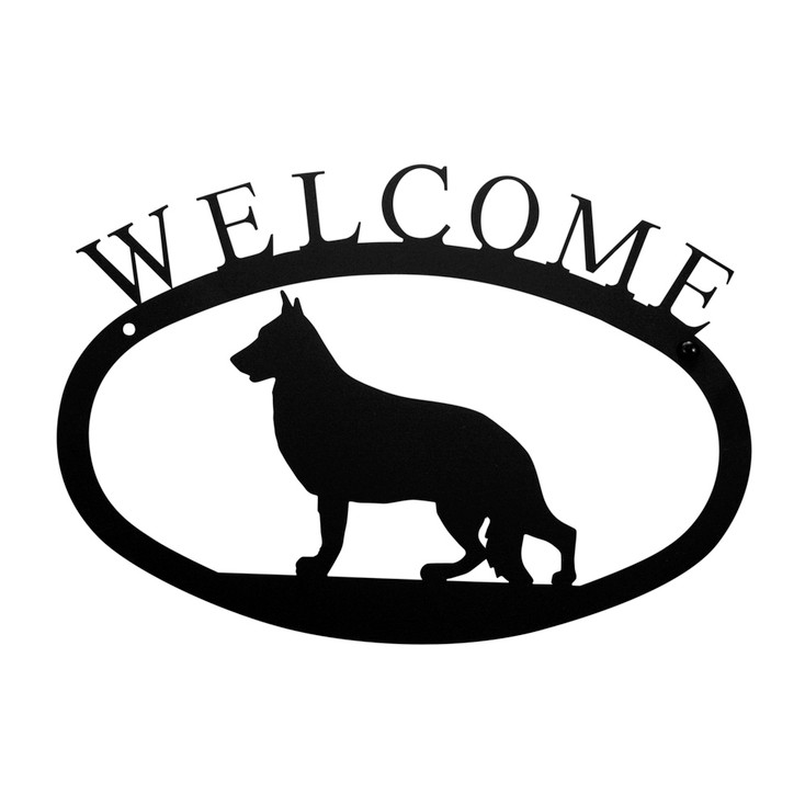 German Shepherd Dog Metal Welcome Sign - Small
