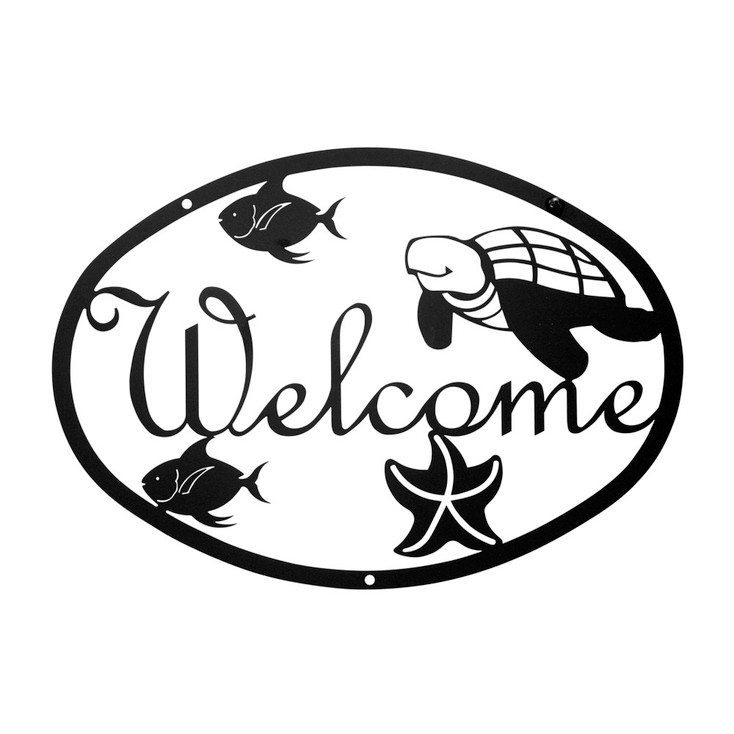 Ocean Metal Welcome Sign - Medium