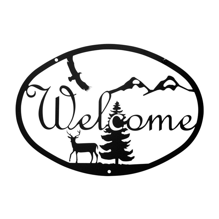 Deer Metal Welcome Sign - Medium
