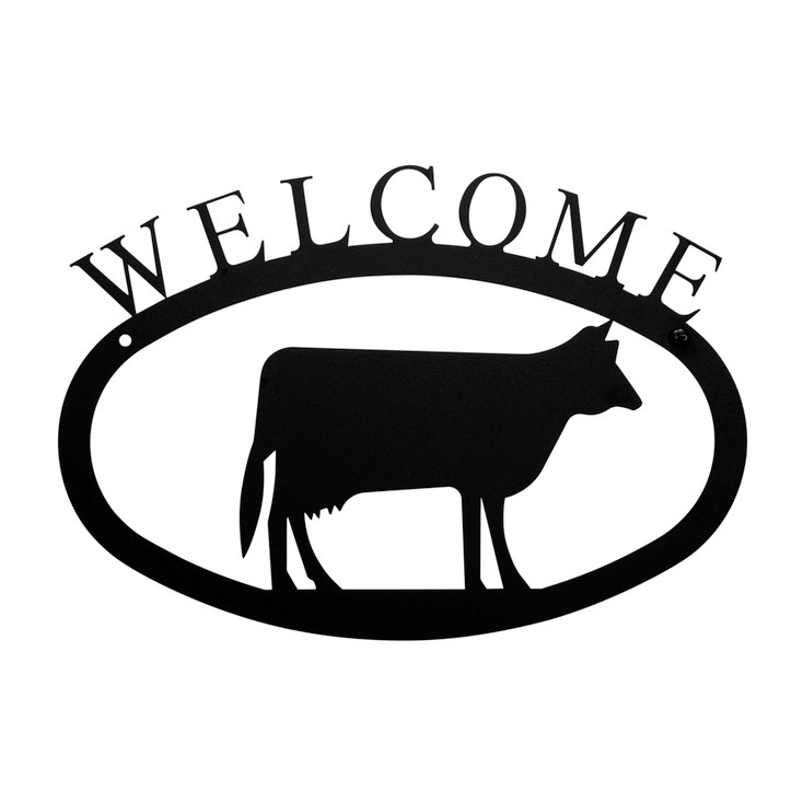 Cow Metal Welcome Sign - Large