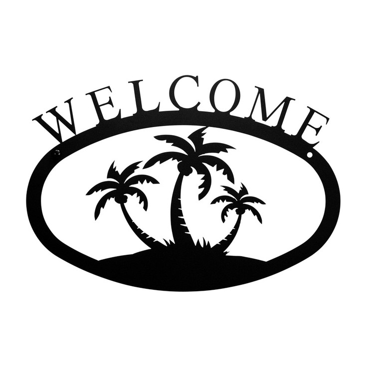 Palm Trees Metal Welcome Sign - Large