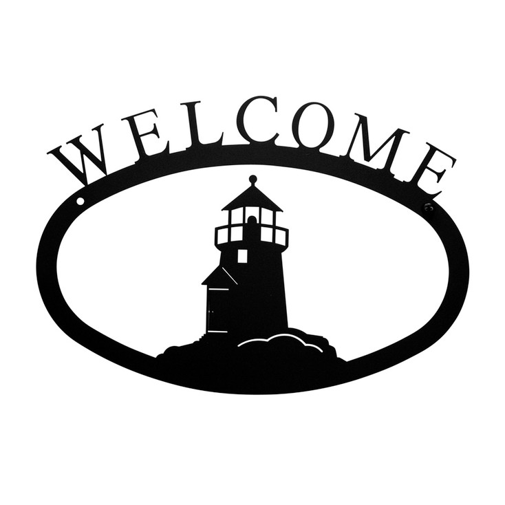 Lighthouse Metal Welcome Sign - Large