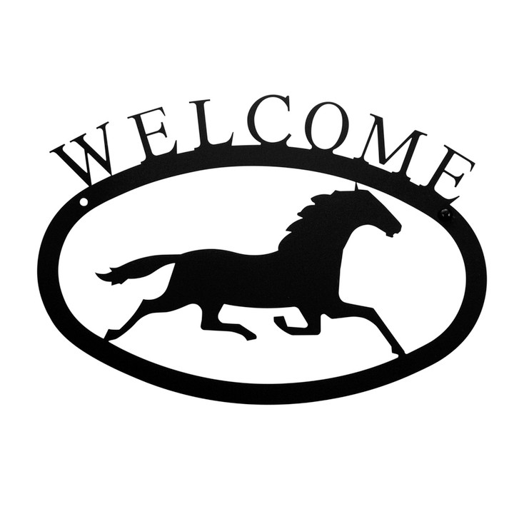 Running Horse Metal Welcome Sign - Large