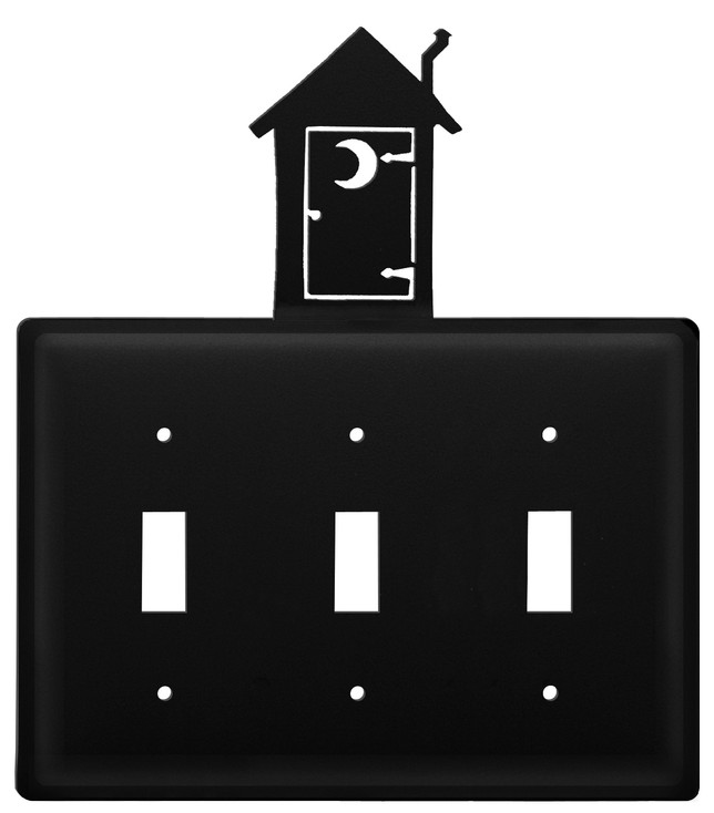 Outhouse Triple Toggle Metal Switch Plate Cover