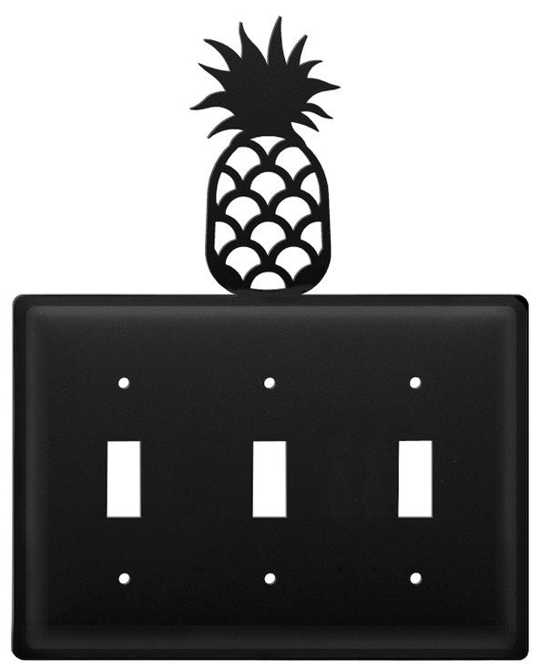 Pineapple Triple Toggle Metal Switch Plate Cover