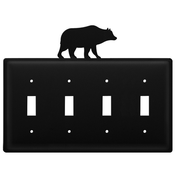 Bear Quad Toggle Metal Switch Plate Cover