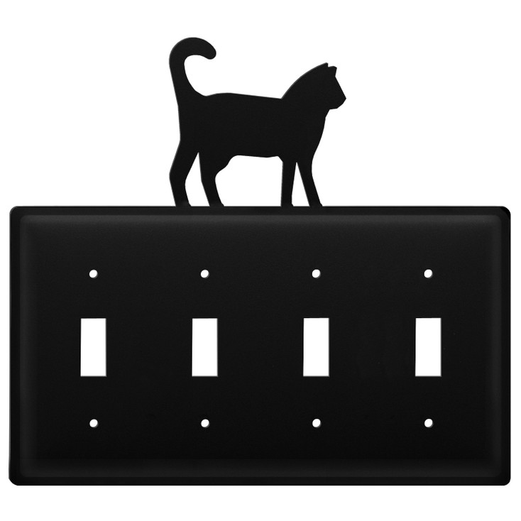 Cat Quad Toggle Metal Switch Plate Cover