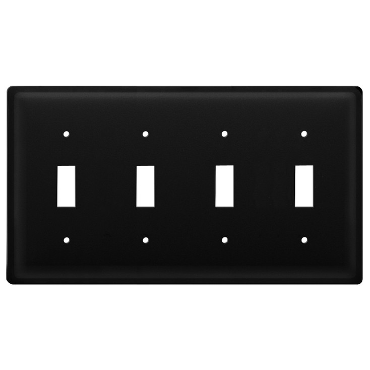 Plain Quad Toggle Metal Switch Plate Cover