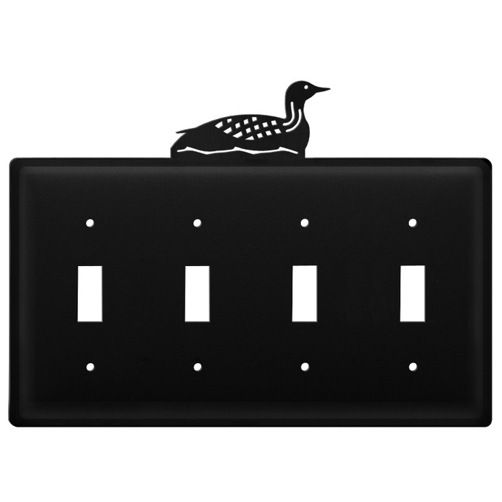 Loon Quad Toggle Metal Switch Plate Cover