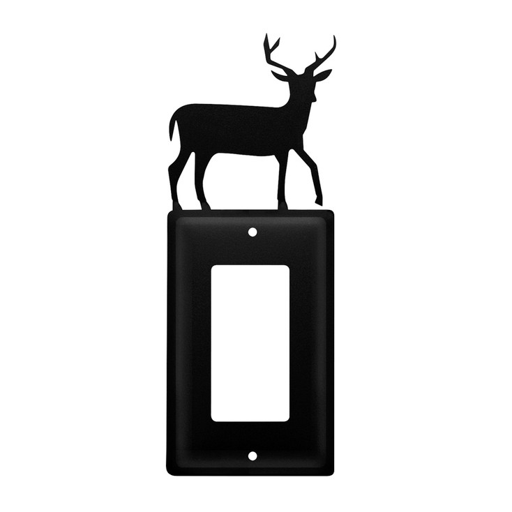 Deer Single Rocker (GFCI) Metal Switch Plate Cover