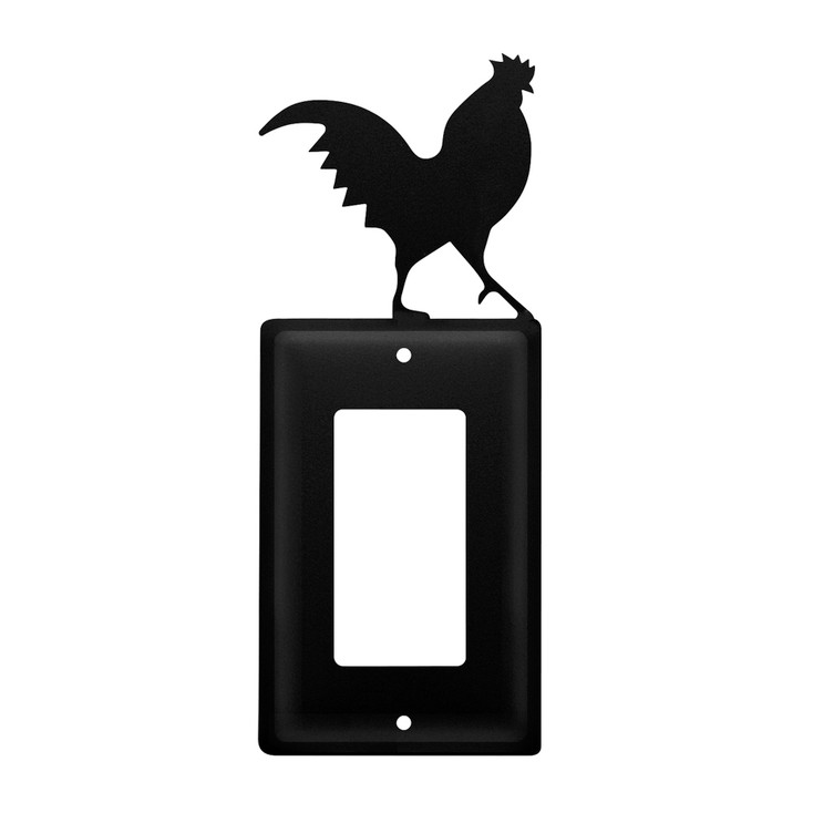 Rooster Single Rocker (GFCI) Metal Switch Plate Cover