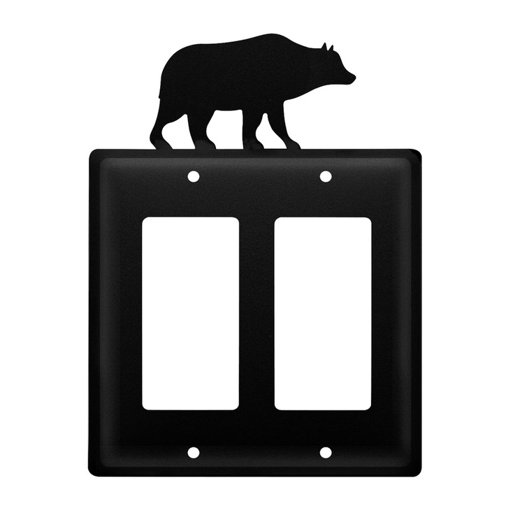 Bear Double Rocker (GFCI) Metal Switch Plate Cover