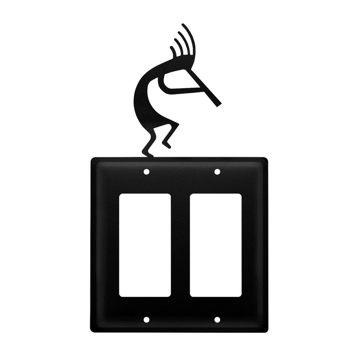 Kokopelli Double Rocker (GFCI) Metal Switch Plate Cover