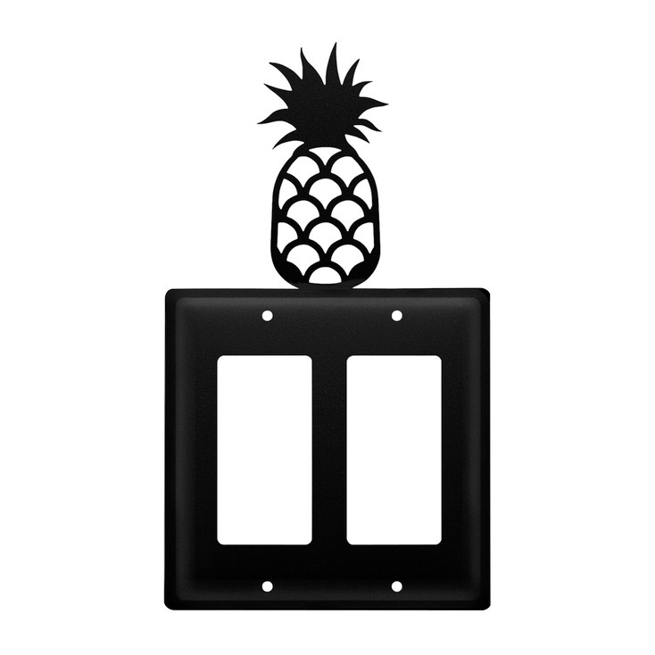 Pineapple Double Rocker (GFCI) Metal Switch Plate Cover