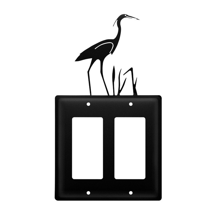 Heron Double Rocker (GFCI) Metal Switch Plate Cover
