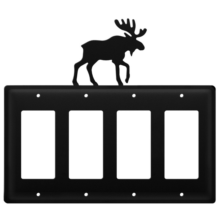 Moose Quad Rocker (GFCI) Metal Switch Plate Cover