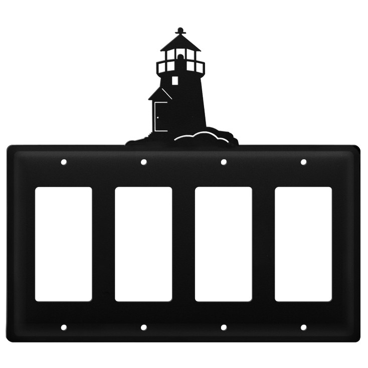 Lighthouse Quad Rocker (GFCI) Metal Switch Plate Cover