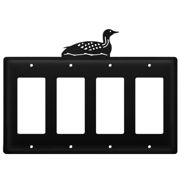 Loon Quad Rocker (GFCI) Metal Switch Plate Cover